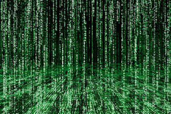 Glowing Green Digital Code Rain in Cyberpunk Aesthetic