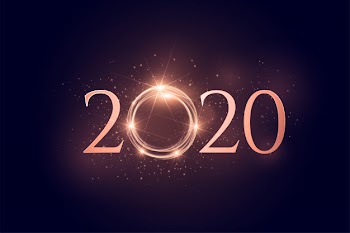 Glowing happy new year background Free Vector