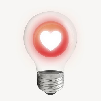 Glowing heart icon light bulb | Free Icons - rawpixel