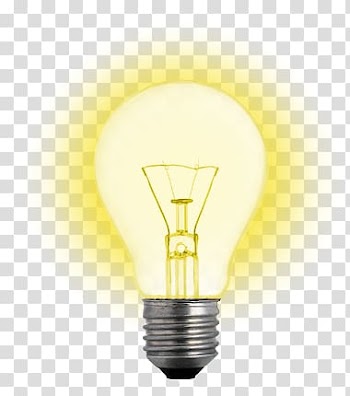 Glowing light bulb transparent background PNG clipart