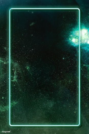 Glowing neon frame on a dark green galaxy background | Free  illustration - 2332557