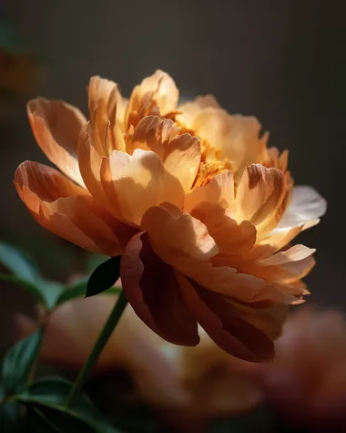 Glowing Orange Peony in Sunset Light Glowing Orange Peony in Sunset Light