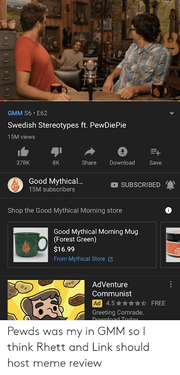 GMM S6 E62 Swedish Stereotypes Ft PewDiePie 15M Views 378K 8K ...
