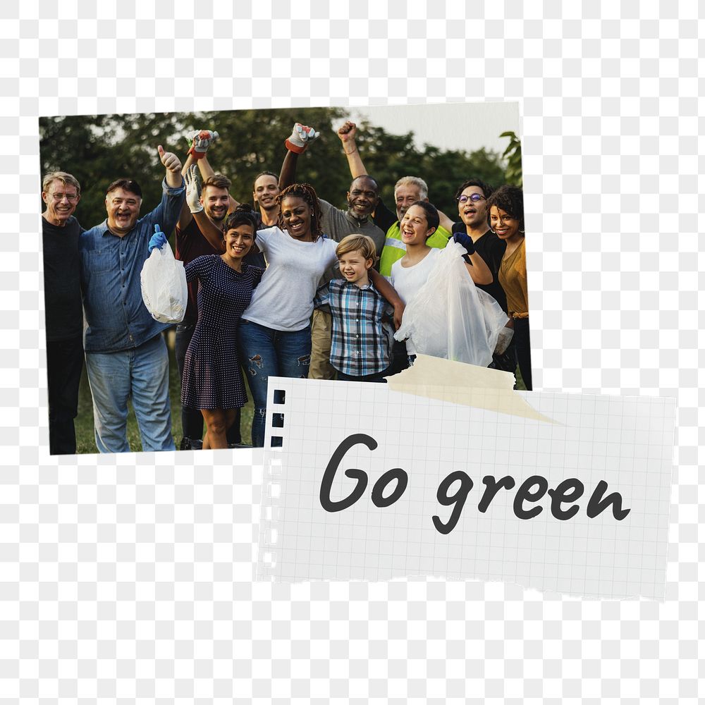 Go green png paper collages, | Free PNG - rawpixel