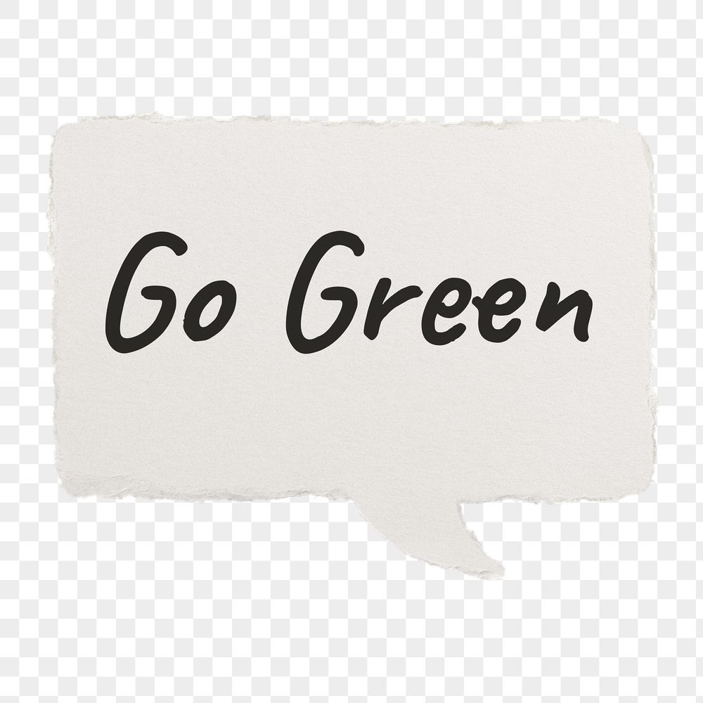 Go green png typography paper | Free PNG - rawpixel