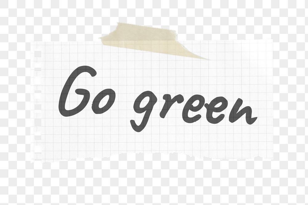 Go green png typography ripped | Free PNG - rawpixel