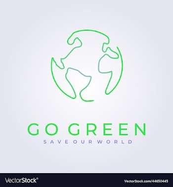 go green saving the world logo icon template