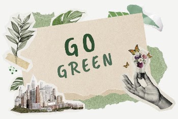 Go green word typography, environment | Free PSD - rawpixel