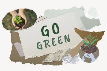 Go green word typography, environment | Free PSD - rawpixel