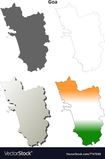 Goa blank detailed outline map set vector image