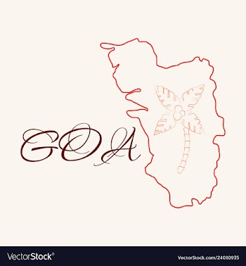 Goa india map grey vector image