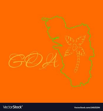 Goa india map grey vector image