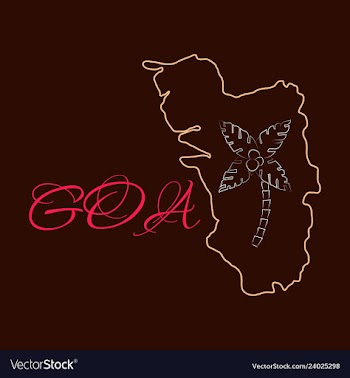 Goa india map grey vector image