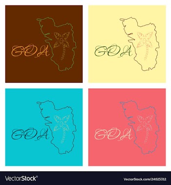 Goa india map grey vector image