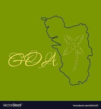 Goa india map grey vector image
