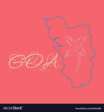 Goa india map grey vector image