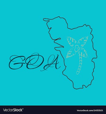 Goa india map grey vector image