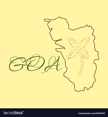 Goa india map grey vector image