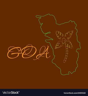Goa india map grey vector image