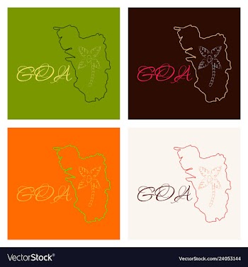 Goa india map grey vector image