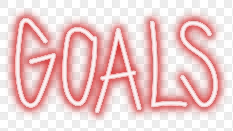 Goals png neon word sticker, | Free PNG - rawpixel
