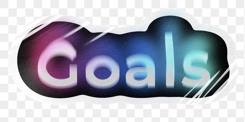 Goals png word sticker, neon | Free PNG - rawpixel