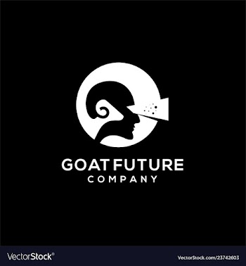 Goat future man modern logo template vector image