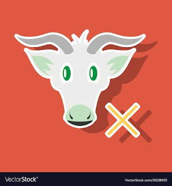 Goat head livestock animal grazing sticker vector image