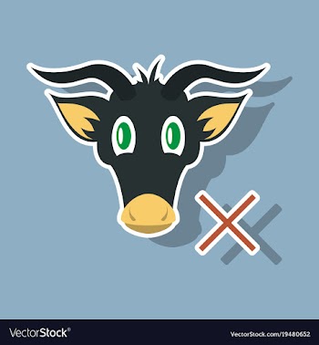 Goat head livestock animal grazing sticker vector image