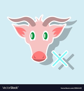 Goat head livestock animal grazing sticker vector image