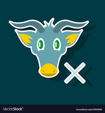 Goat head livestock animal grazing sticker vector image