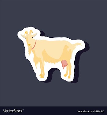 Goat paper sticker on stylish background vector image
