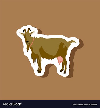 Goat paper sticker on stylish background vector image