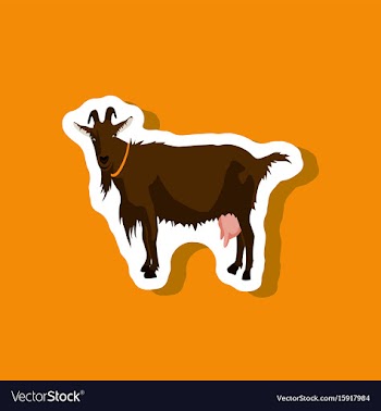 Goat paper sticker on stylish background vector image