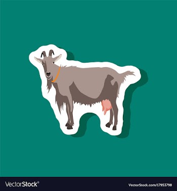 Goat paper sticker on stylish background vector image