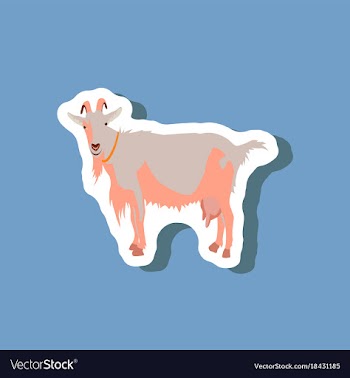 Goat paper sticker on stylish background vector image