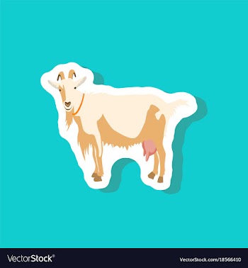 Goat paper sticker on stylish background vector image
