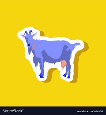 Goat paper sticker on stylish background vector image