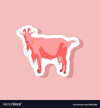 Goat paper sticker on stylish background vector image