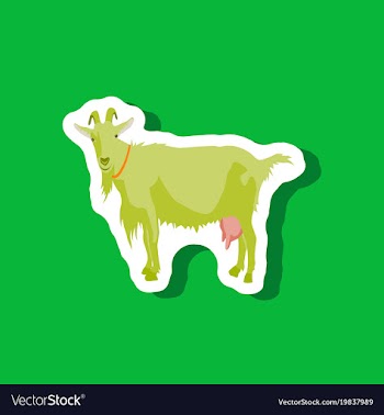 Goat paper sticker on stylish background vector image