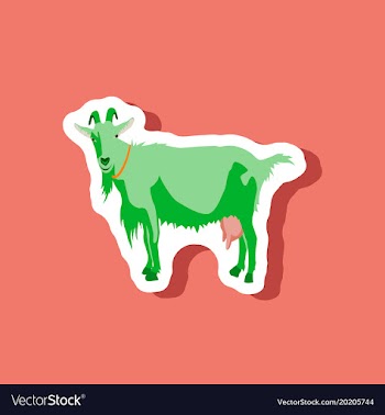 Goat paper sticker on stylish background vector image