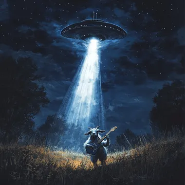 Goat Rockstar Abducted by UFO Goat Rockstar Abducted by UFO