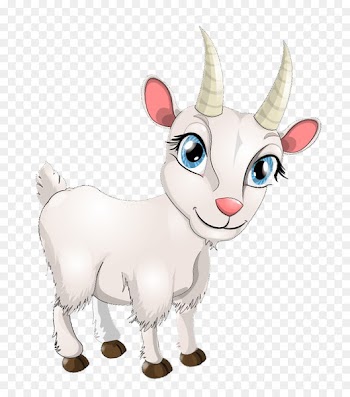 Goat Sheep Cartoon Drawing - Hand-painted goats 