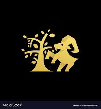 goat tree animal wildlife logo