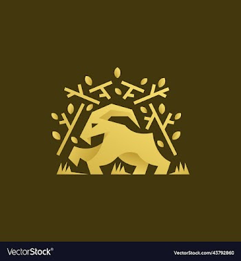 goat tree farm animal logo