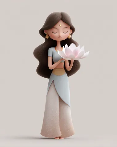 Goddess Parvati Blessing Illustration Goddess Parvati Blessing Illustration