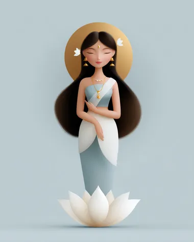 Goddess Parvati Blessing Illustration Goddess Parvati Blessing Illustration