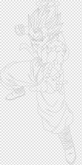Gogeta Line Art, Dragon Ball Z Goku transparent background PNG clipart