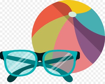 Goggles Sunglasses Cartoon - Vector sunglasses and volleyball 
