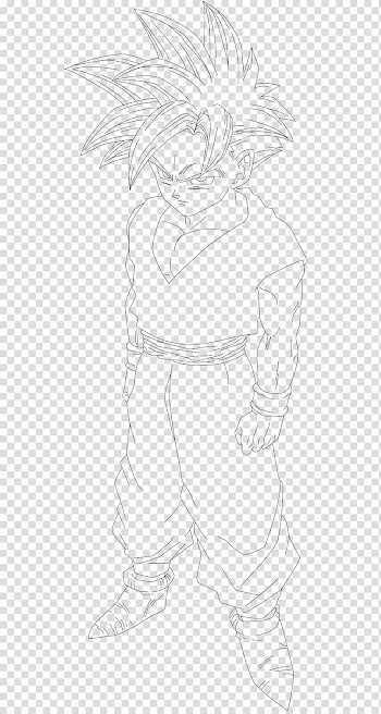 Gohan Line Art, Dragon Ball Z Son Gohan sketch transparent background PNG clipart
